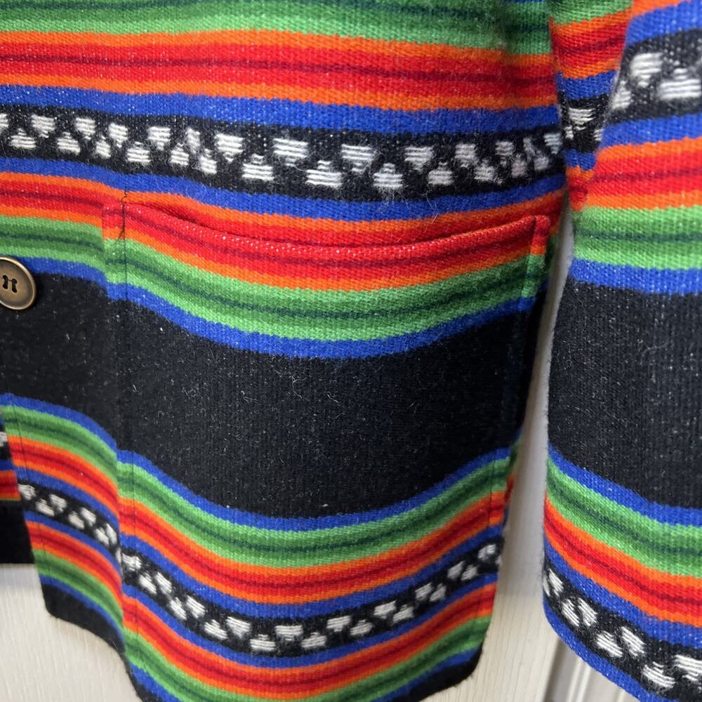 VTG Striped Southwestern Pendleton Knockabout Wool Coat Jacket Large EUC - Picture 5 of 16